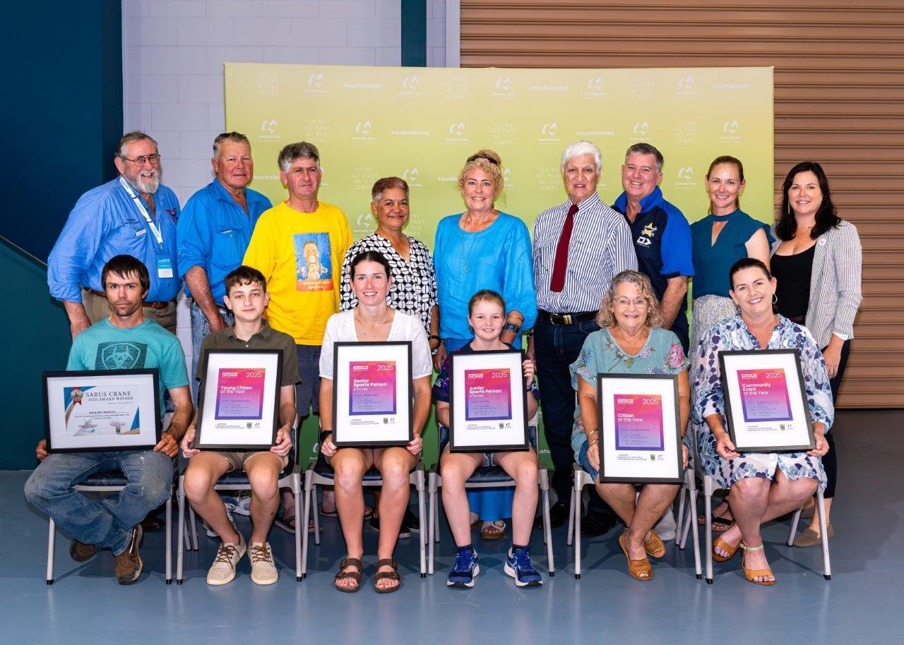 Flinders Shire Australia Day 2025 Award winners and group